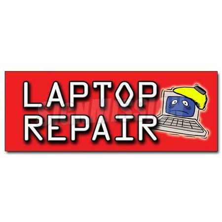 SIGNMISSION LAPTOP REPAIR DECAL sticker computers virus maintenance software install, D-12 Laptop Repair D-12 Laptop Repair